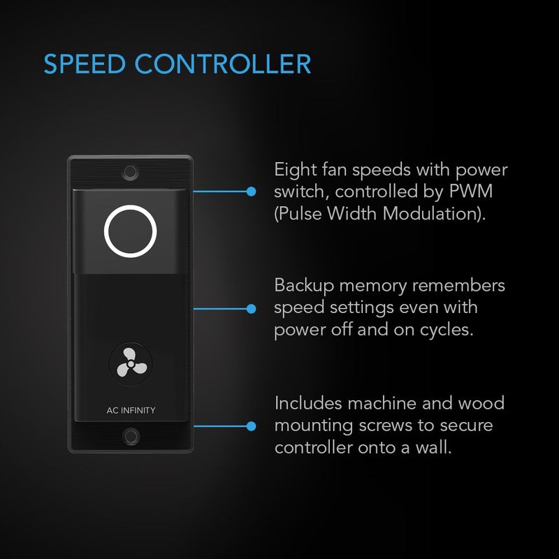 AC Infinity مجموعة مروحة سقف AC Infinity، مروحتان هادئتان مع وحدة تحكم في السرعة، لتبريد أجهزة AV، مسرح المنزل، الشبكات 19 بوصة - Image 3